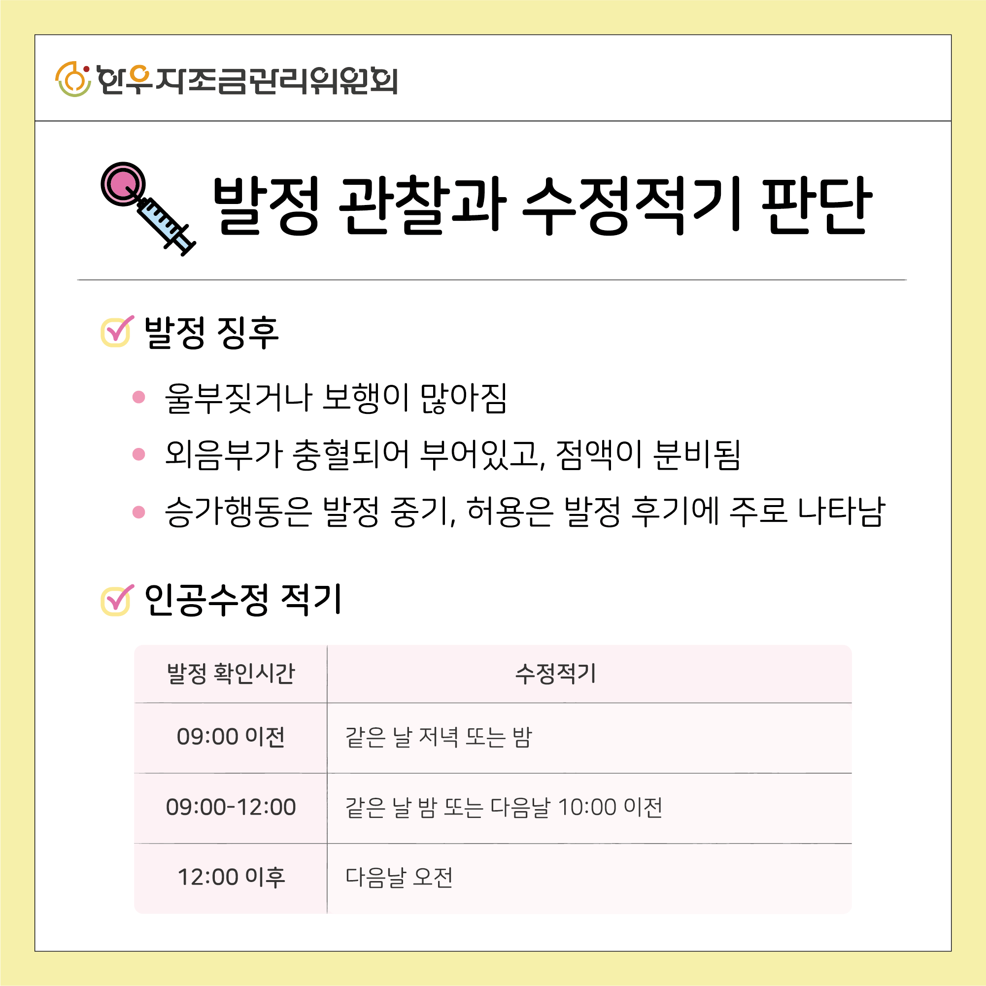 인공수정 필수 체크리스트