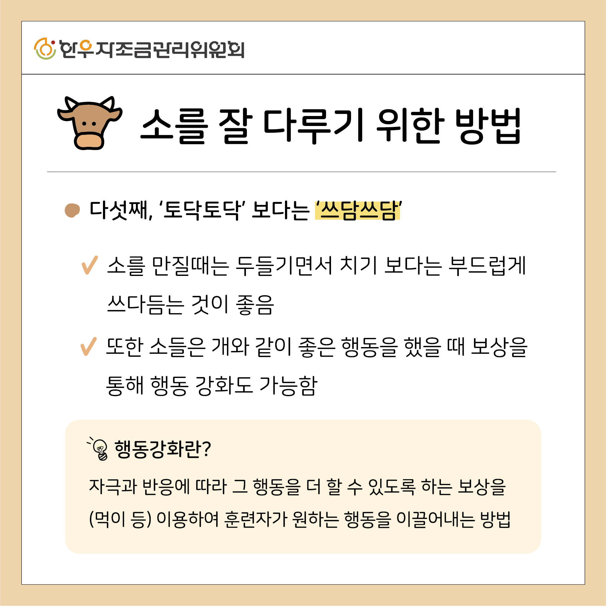 소를 잘 다루는 5가지 방법