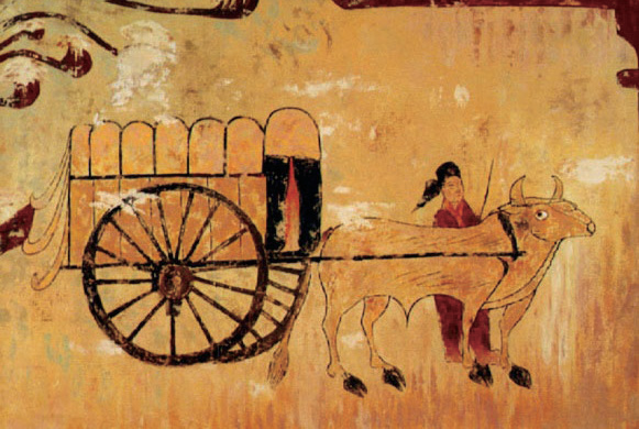 안악 3호분의 벽화에 남아 있는 부엌과 고깃간의 모습을 통해 당시 육식문화를 엿볼 수 있다.(출처: 동북아역사재단)